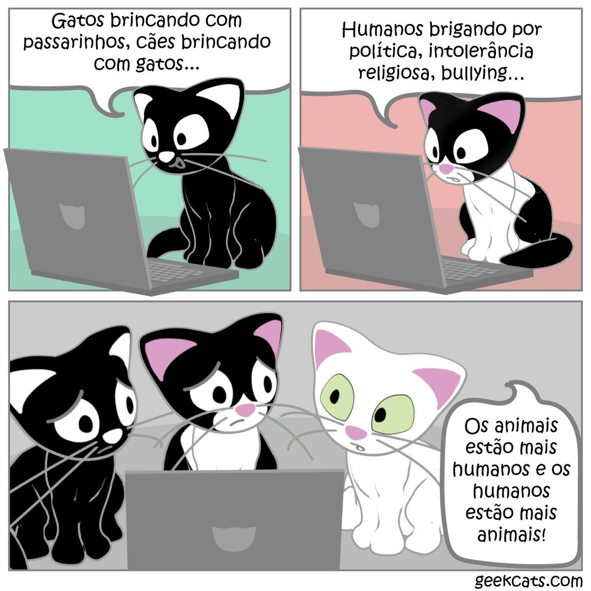 Geekcats strip — Animals and humans