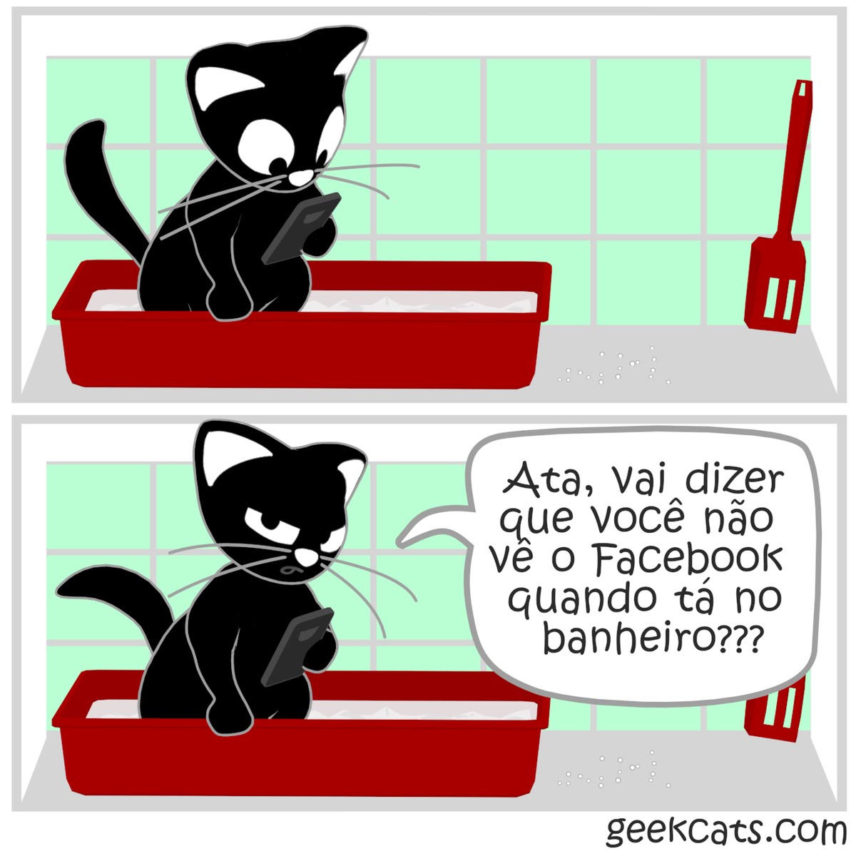 Geekcats strip — Bathroom scrolling