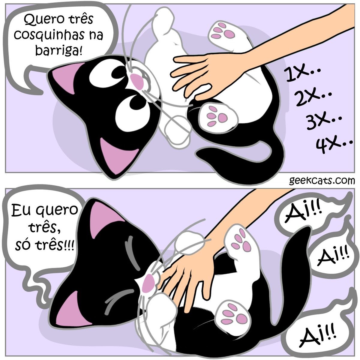 Geekcats strip — Only three tickles